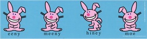 Happy Bunny Eenie Meeny Hiney Moe Sticker