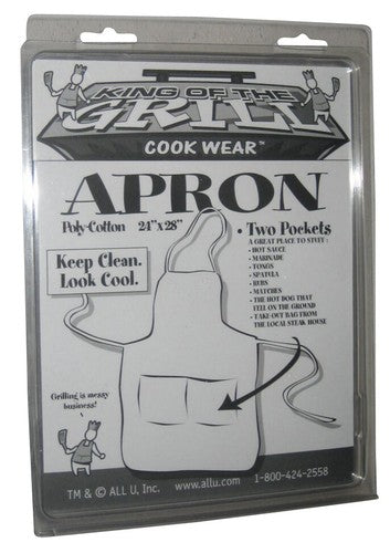 King of The Grill Grid Iron Chef White Adult Apron
