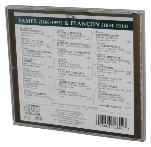 Recordings From 1904-1911 by Eames Plancon Audio Music CD