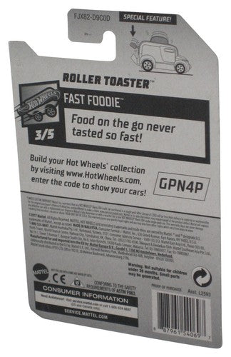Hot Wheels Fast Foodie #3/5 (2017) Silver Roller Toaster Toy Car 69/365
