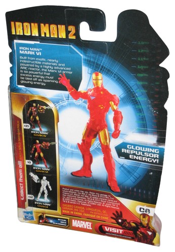 Marvel Iron Man 2 Movie Mark VI w/ Power-Up Glow (2009) Hasbro 3.75 Inch Figure - (Try Me Button NOT Working)