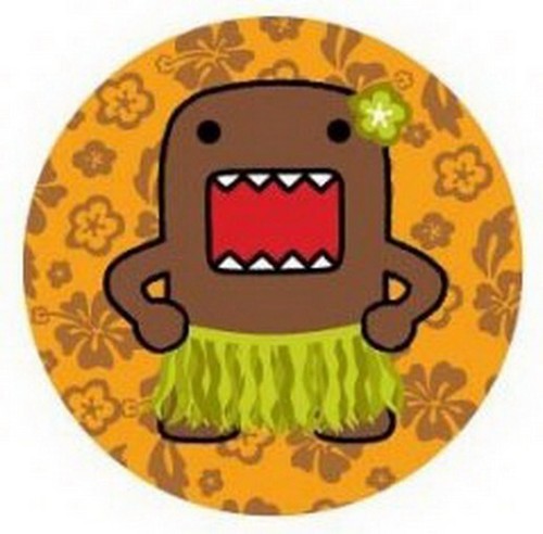 Domo-Kun Hawaiian Hula Skirt Button DB4275