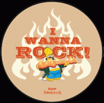 Simpsons I Wanna Rock Button SB3331