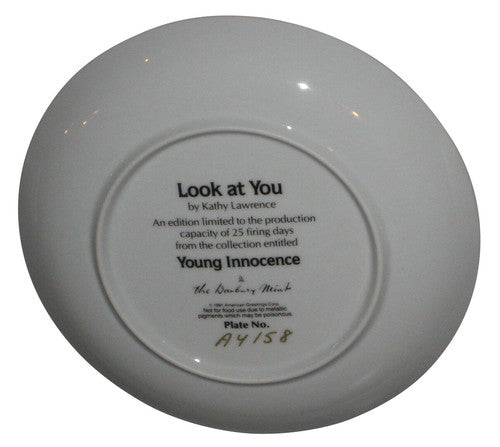 Look At You Baby Mirror Young Innocence by Kathy Lawrence Plate (1991) Bradford Mint