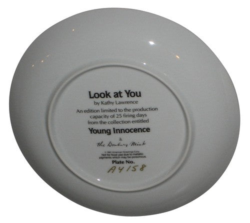 Look At You Baby Mirror Young Innocence by Kathy Lawrence Plate (1991) Bradford Mint