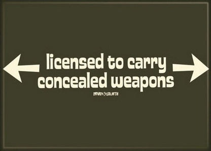 David and Goliath Licensed To Carry Magnet 29800DG