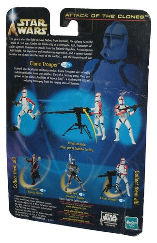 Star Wars Attack of The Clones Clone Trooper Figure w/ Firing Tripod Cannon