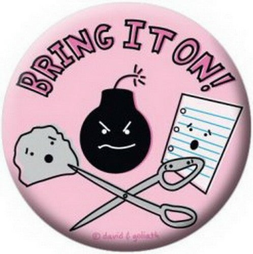 David and Goliath Rock Paper Scissors Button 81607