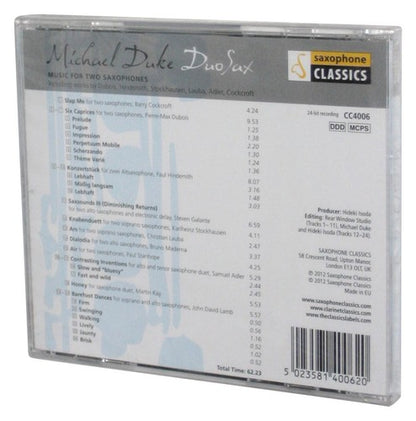 Duo Sax: Music For Two Saxaphones (2012) Audio Music CD