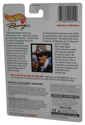 Nascar Hot Wheels Racing (1998) Blue '64 Belvedere Richard Petty Toy Car 2/4