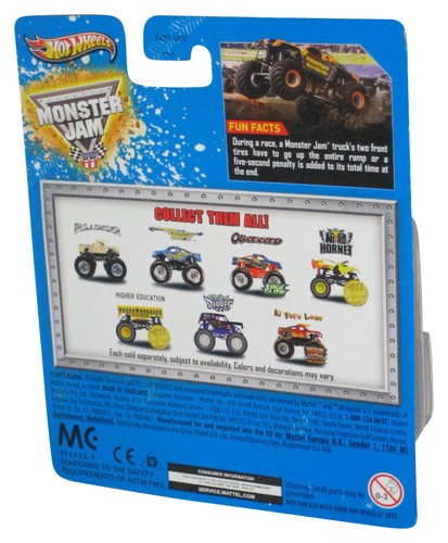 Monster Jam Obsessed Edge Glow (2012) Hot Wheels Blue Truck w/ Crushable Car