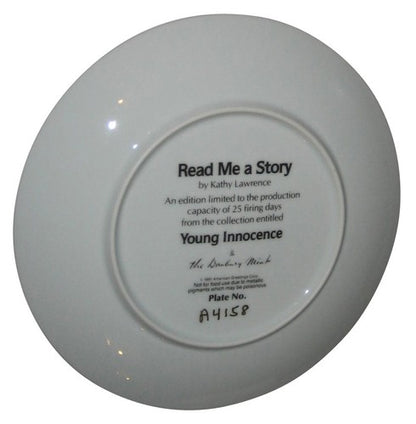 Read Me A Story Teddy Bear by Kathy Lawrence (1991) Bradford Mint Plate