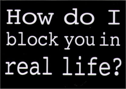 How Do I Block You In Real Life Magnet RM4420