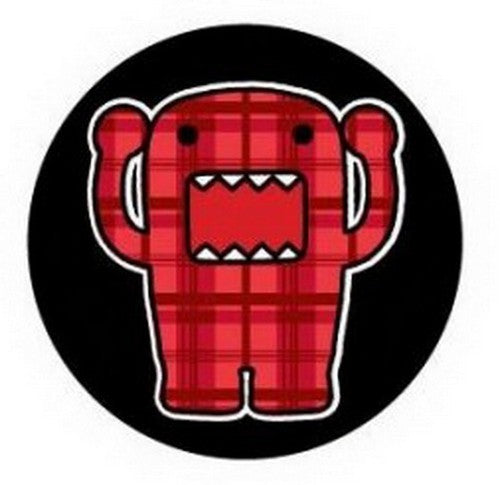 Domo-Kun Red Plaid Checkered Button DB4283