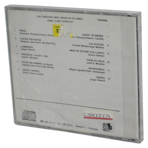 Jaime Llano Gonzalez Las Canciones Maslindas de Colombia Audio Music CD - (Cracked Jewel Case)