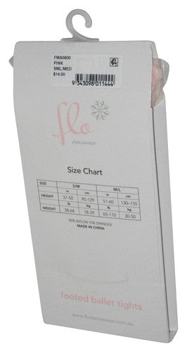 Flo Dancewear Footed Pink Ballet Tights - (Little Girls & Big Girls) - Size Small / Medium