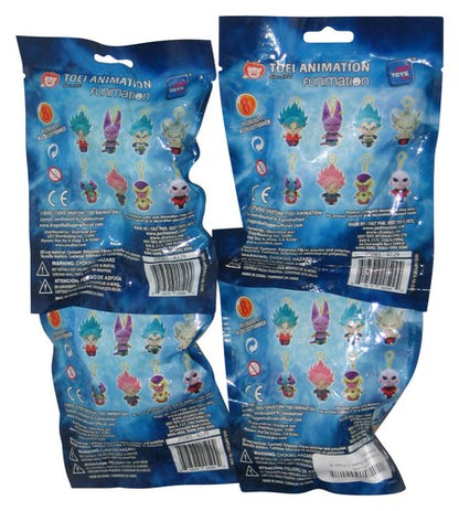 Dragon Ball Super Backpack Hanger Plush Toy w/ Clip Keychain Lot Set - (Golden Frieza, Lord Beerus, Zeno & Jiren)