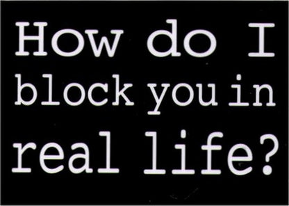 How Do I Block You In Real Life Magnet RM4420