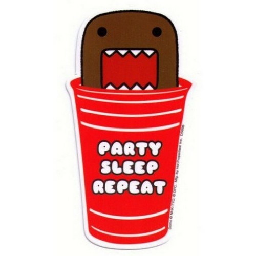 Domo-Kun Party Sleep Repeat Hot Properties Anime Car Magnet DMB475