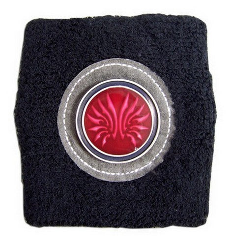 Tsubasa Wing Icon Metal Piece Anime Black Wristband GE-8141