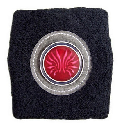 Tsubasa Wing Icon Metal Piece Anime Black Wristband GE-8141