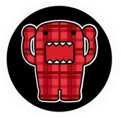 Domo-Kun Red Plaid Checkered Button DB4283