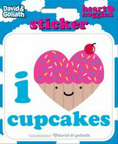 David and Goliath I Heart Cupcakes Die Cut Sticker 45120S