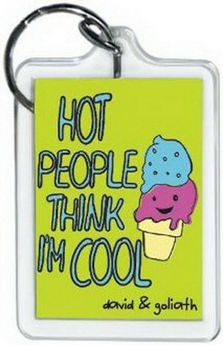 David and Goliath Hot People Cool Lucite Keychain 65496KEY
