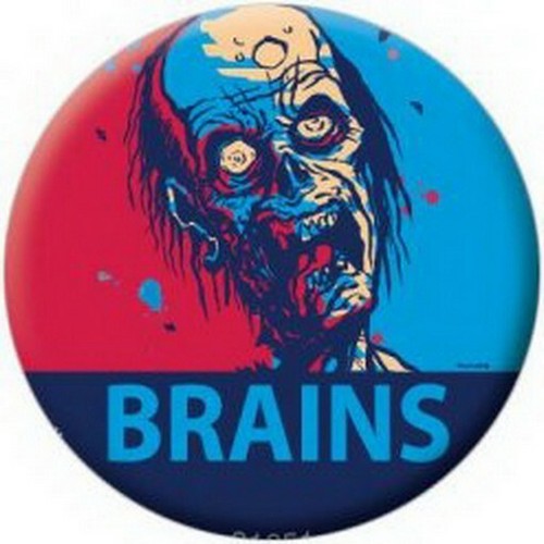 Zombie Brains Blue Red Button 81651