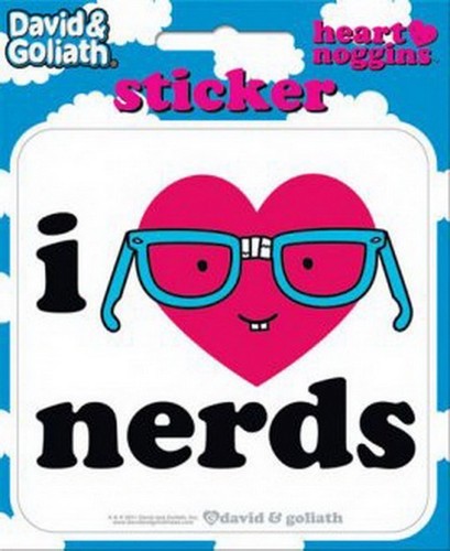 David and Goliath I Heart Nerds Die Cut Sticker 45122S