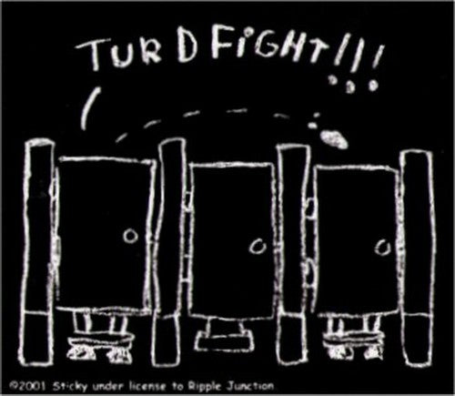 Bathroom Turd Fight Sticker