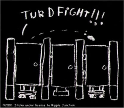 Bathroom Turd Fight Sticker