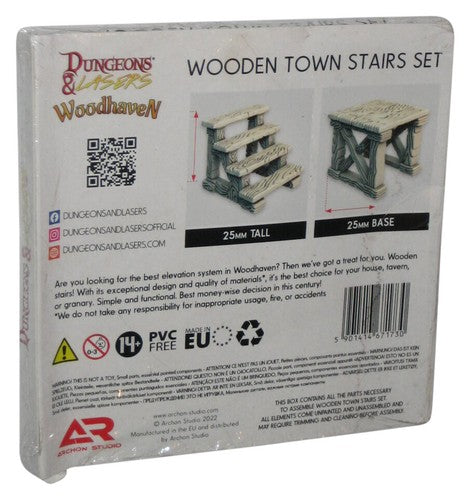 Dungeons & Lasers Woodhaven Wooden Town Stairs Set Tabletop Ready Toy - (Dented Box)