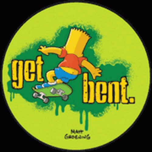 Simpsons Bart Get Bent Button SB3310