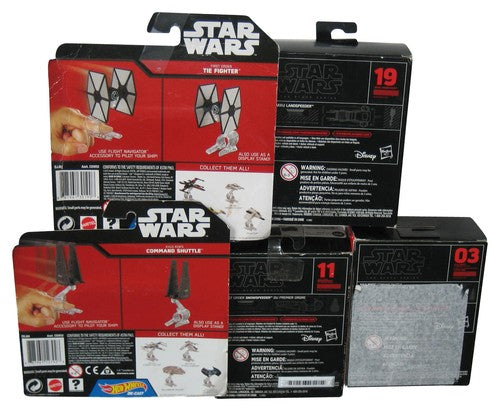 Star Wars Hot Wheels & Titanium Starship Lot - (Tie Fighter, Jakku Landspeeder, Kylo Command Shuttle, Snowspeeder)