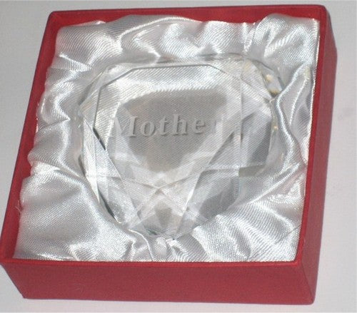Mother Heart Crystal Paperweight