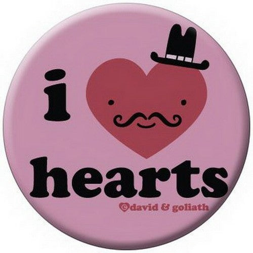 David and Goliath I Heart Hearts Button 81482