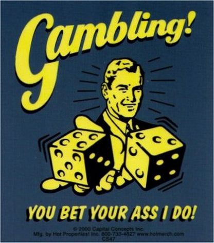 Retro Spoofs Gambling You Bet I Do Sticker CS47