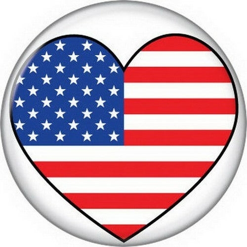 Patriotic Heart Flag Button 82053