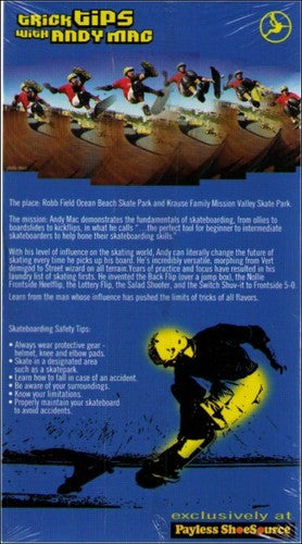 Skateboard Trick Tips With Andy Mac (2002) Vintage VHS Tape