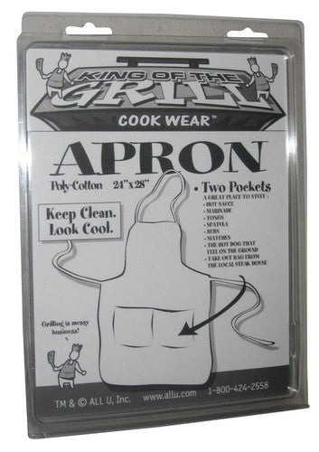King of The Grill Grid Iron Chef White Adult Apron