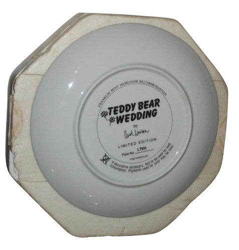 Franklin Mint Carol Lawson Teddy Bear Wedding Collector Plate CP1782
