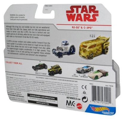 Star Wars Hot Wheels C-3PO & R2-D2 Droids (2017) Mattel Character Car Set