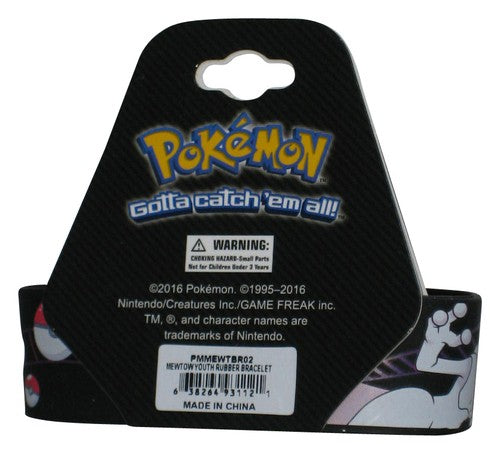 Pokemon Mewtwo Pokeball (2016) Black Rubber Bracelet