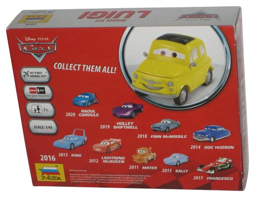 Disney Cars Movie Zvezda (2016) Luigi Yellow Snap Together 1/43 Toy Model Kit