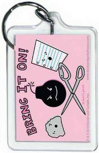 David and Goliath Bring It On Lucite Keychain 65718KEY