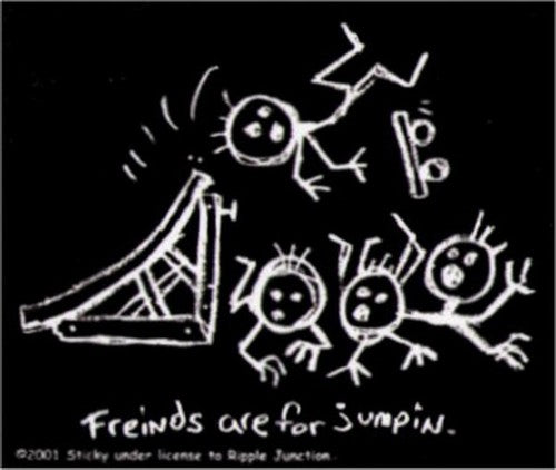 Skateboarding Friends Are For Jumping Sticker