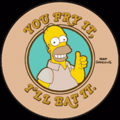 Simpsons You Fry It Thumbs Button SB3329