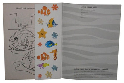 Disney Pixar Finding Nemo The Tank Gang Story & Coloring Book w/ Bathtub Stickers