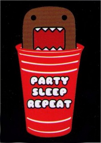Domo-Kun Party Sleep Repeat Magnet DM4960